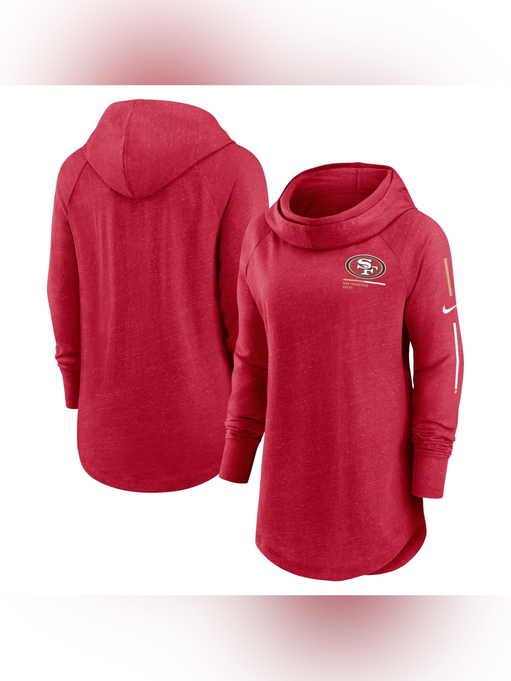 NFL Nike San Francisco 49ers Women's Lightweight Raglan Funnel Neck Pullover NWT